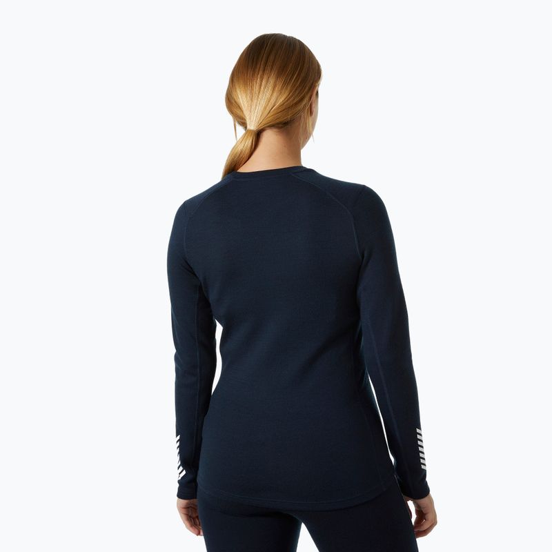 Bluza termoaktywna damska Helly Hansen Lifa Merino Midweight Graphic Crew navy star pixel 2