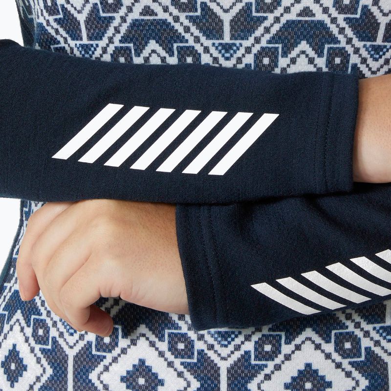 Longsleeve termoaktywny damski Helly Hansen Lifa Merino Midweight Graphic Crew navy star pixel 4