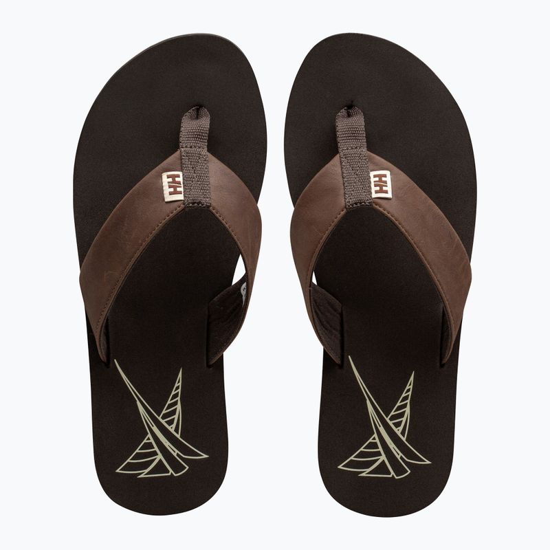 Japonki męskie Helly Hansen Seasand 2 Leather Sandals espresso/fallen rock 5