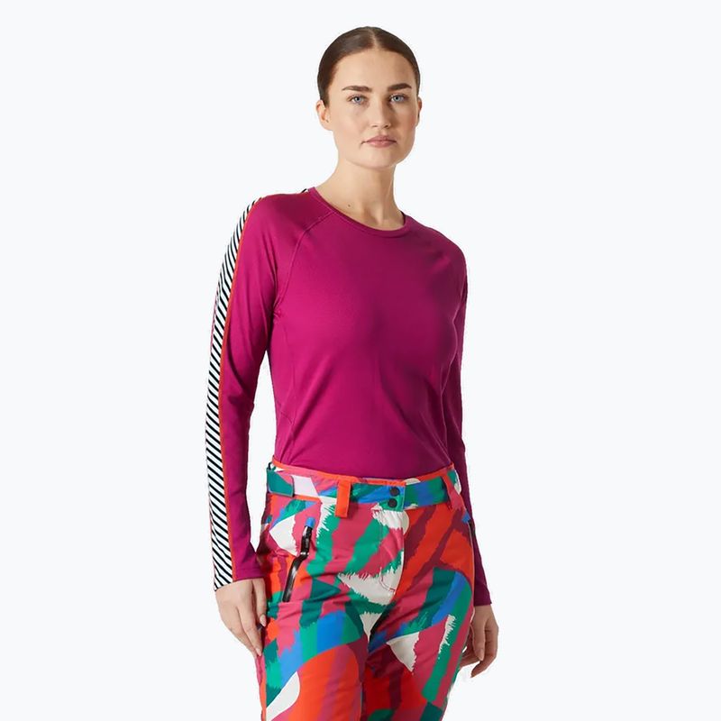 Bluza termoaktywna damska Helly Hansen Lifa Active Stripe Crew magenta 2.0