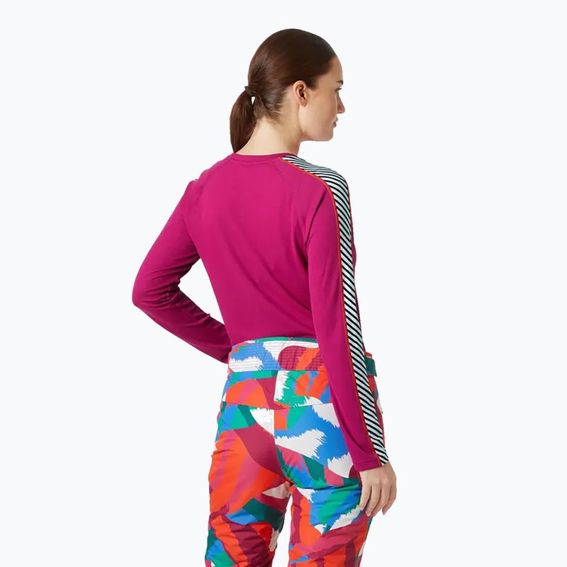 Bluza termoaktywna damska Helly Hansen Lifa Active Stripe Crew magenta 2.0 2