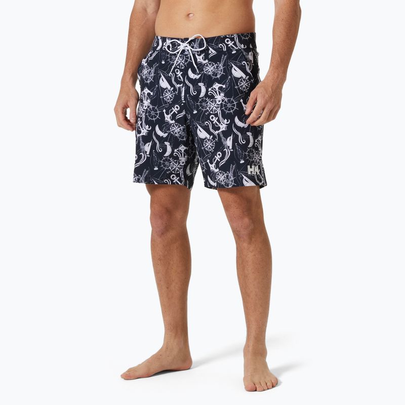 Szorty kąpielowe męskie Helly Hansen Newport Boardshorts 8" navy nautical aop 3