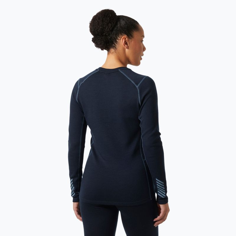 Bluza termoaktywna damska Helly Hansen Lifa Merino Midweight Graphic Crew navy nordic rose aop 2