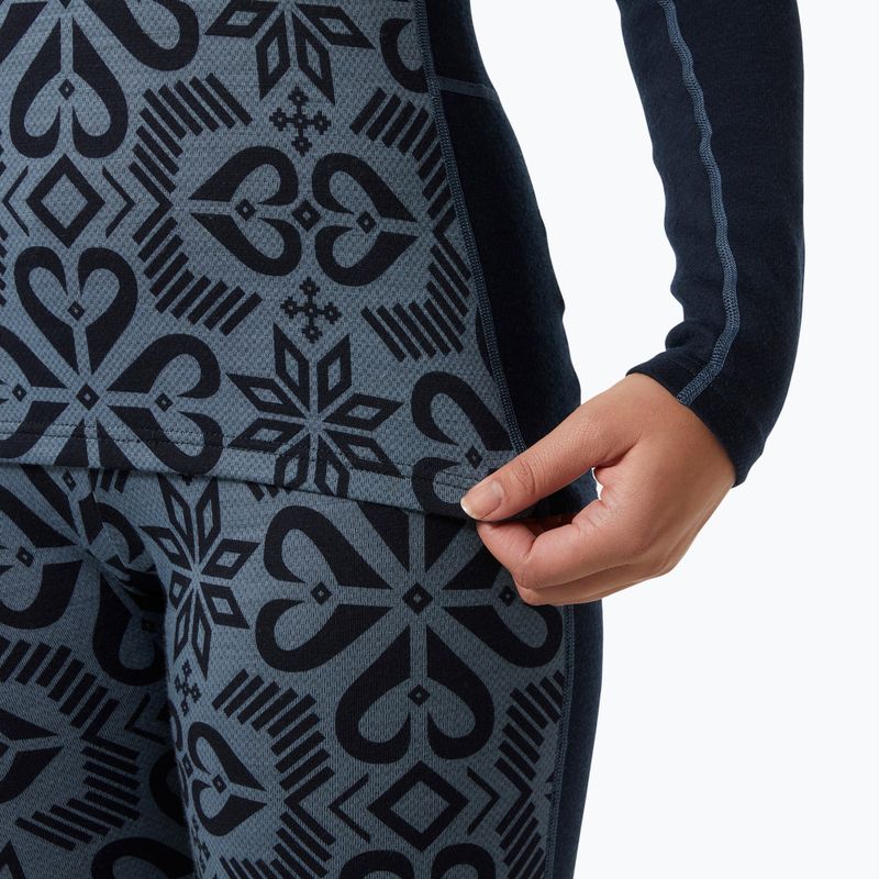 Bluza termoaktywna damska Helly Hansen Lifa Merino Midweight Graphic Crew navy nordic rose aop 4