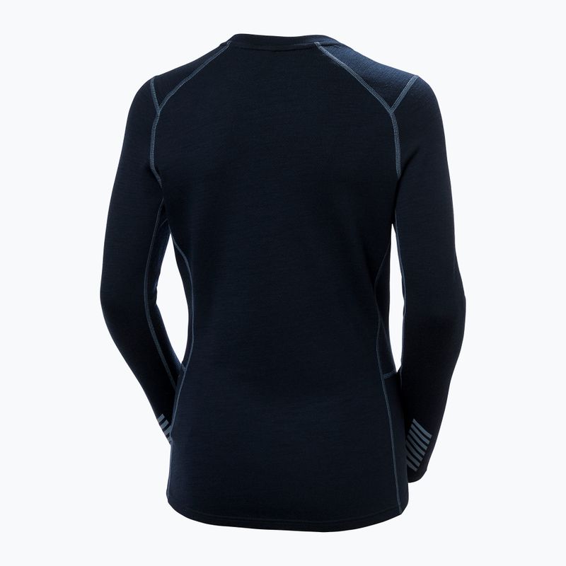 Bluza termoaktywna damska Helly Hansen Lifa Merino Midweight Graphic Crew navy nordic rose aop 6