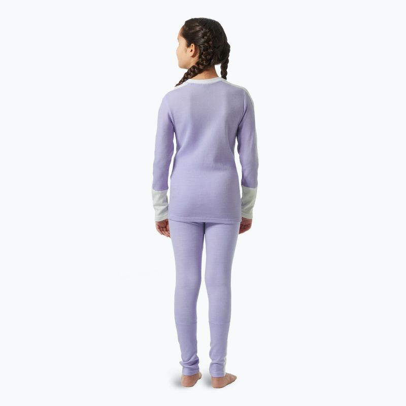 Komplet bielizny termoaktywnej dziecięcej Helly Hansen JR Lifa Merino Midweight bright lavender 2