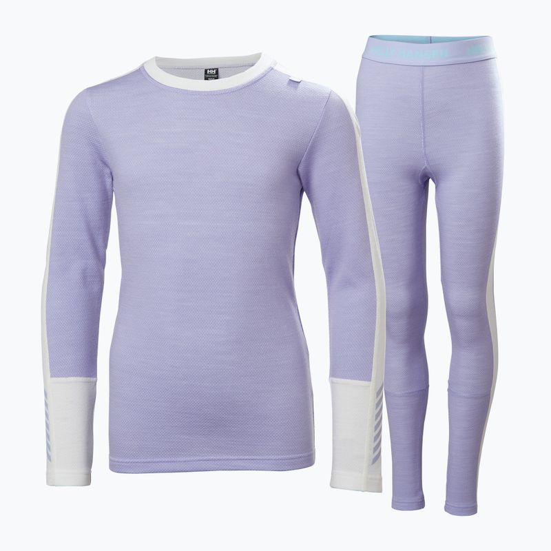Komplet bielizny termoaktywnej dziecięcej Helly Hansen JR Lifa Merino Midweight bright lavender 5