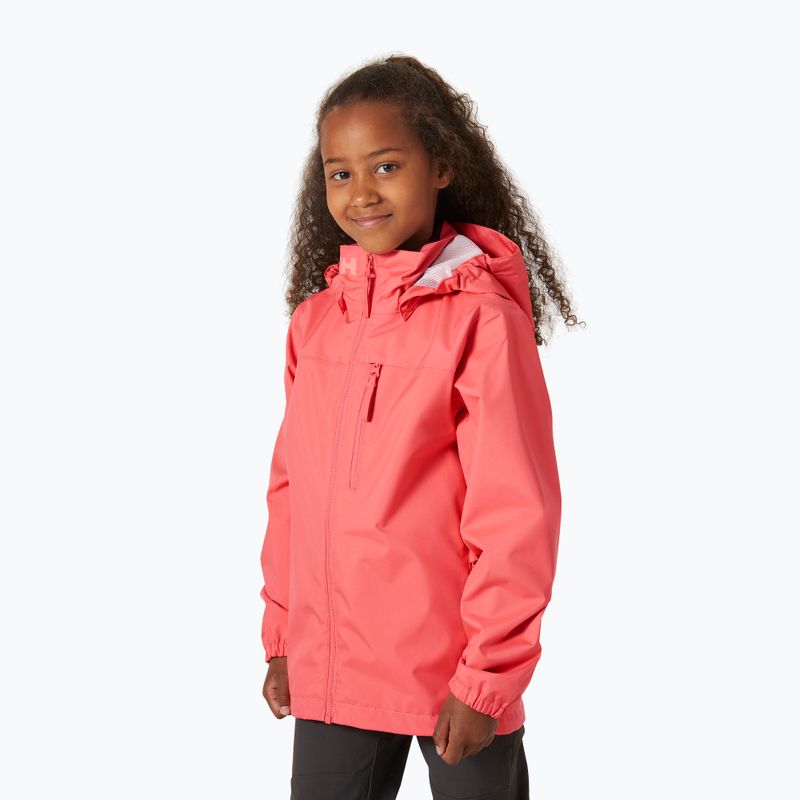 Kurtka żeglarska dziecięca Helly Hansen Crew Hooded Jr 41813 sunset pink 3