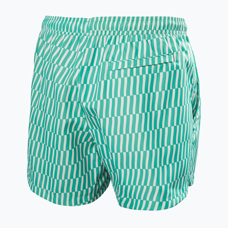 Spodenki żeglarskie męskie Helly Hansen Newport Trunk 4.5" dark mint offset stripe ao 2