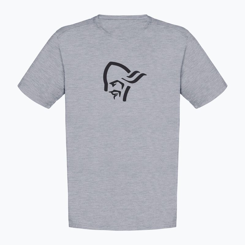 Koszulka męska NORRONA Cotton Viking grey melange/caviar 4