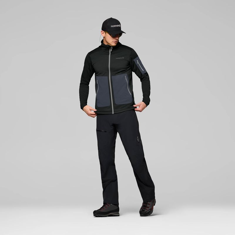 Bluza trekkingowa męska NORRONA Falketind Warm2 Stretch Hood caviar black 2