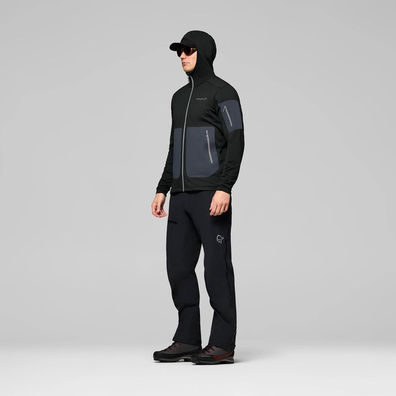 Bluza trekkingowa męska NORRONA Falketind Warm2 Stretch Hood caviar black 4