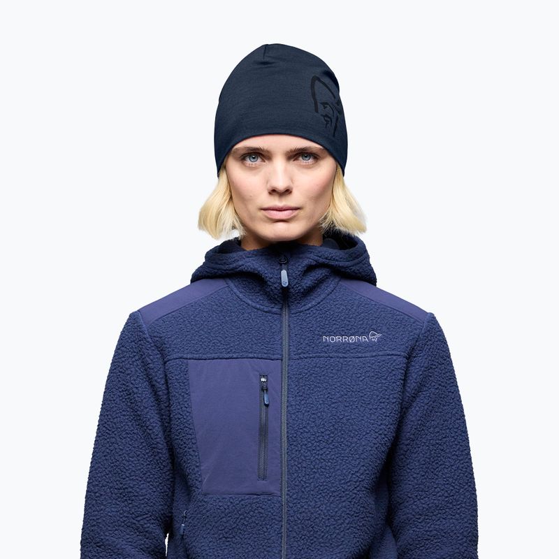 Czapka zimowa NORRONA PureUll 180 Beanie indigo night 2