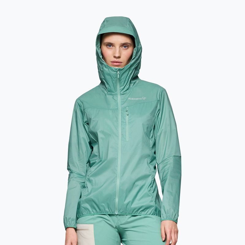 Kurtka przeciwwiatrowa damska NORRONA Faketind Aero60 Zip Hood aqua haze