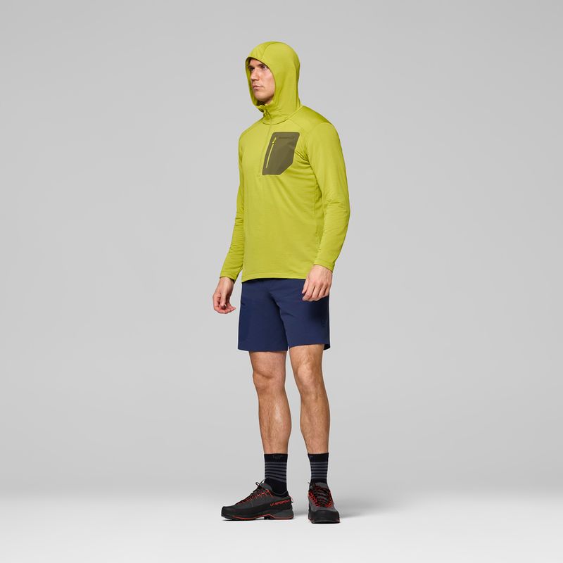 Bluza trekkingowa męska NORRONA Falketind Warm1 Hood golden lime/olive night 4