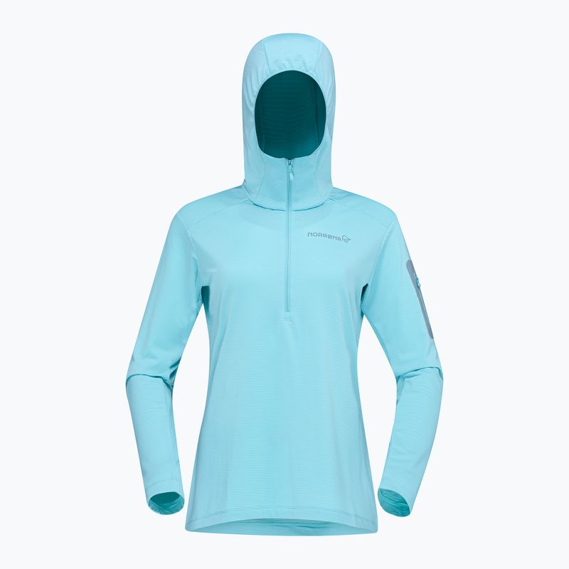 Bluza trekkingowa damska NORRONA Falketind Warm1 Hood aqua haze/trooper 5