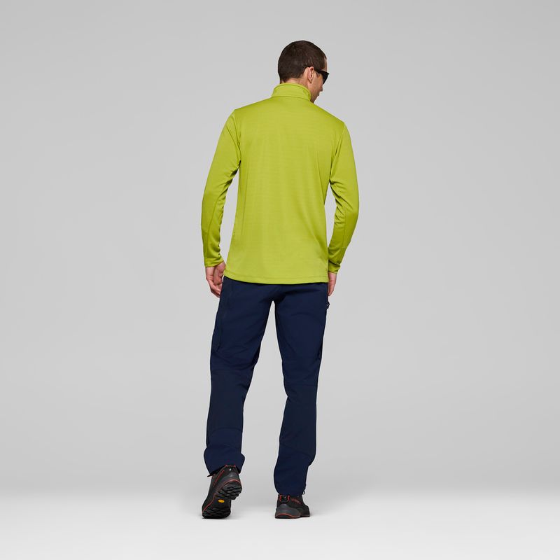 Bluza trekkingowa męska NORRONA Femund Warm1 Zip Neck golden lime/olive night 3