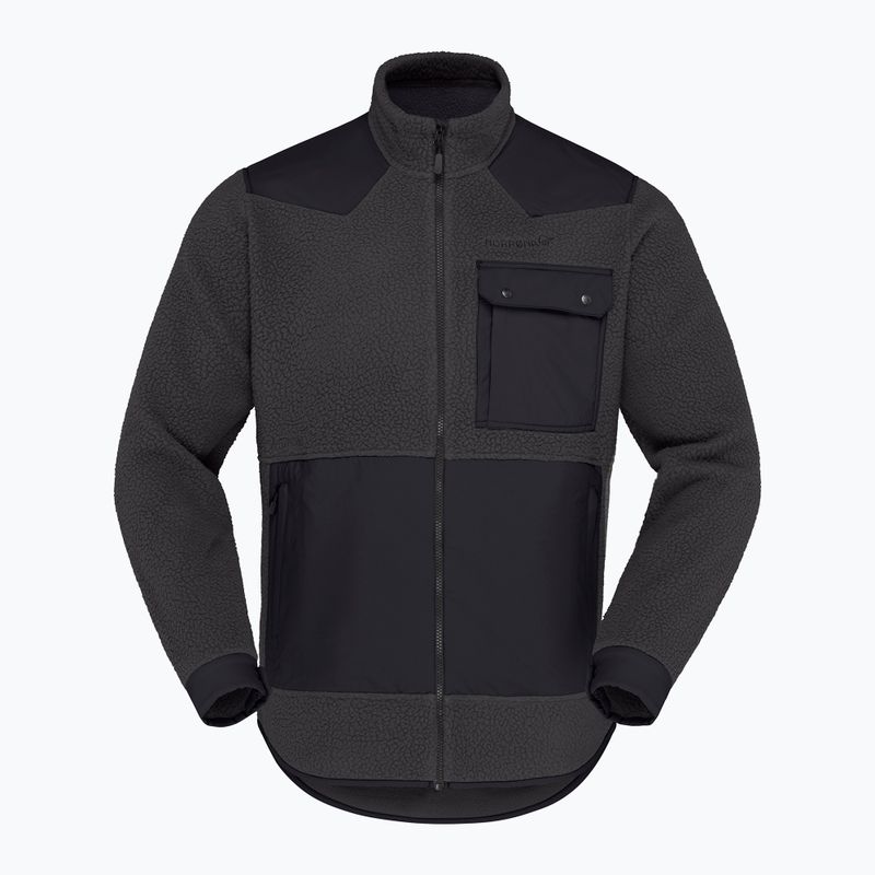 Bluza polarowa męska Norrona Tamok Warm3 phantom/caviar black 5