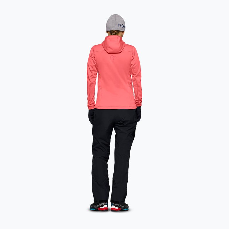 Bluza trekkingowa damska NORRONA Falketind Warm2 Stretch Hood deep sea coral/baked apple 3