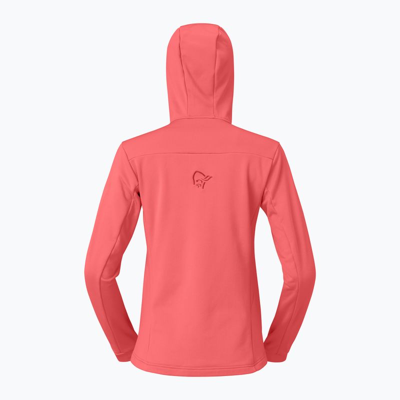 Bluza trekkingowa damska NORRONA Falketind Warm2 Stretch Hood deep sea coral/baked apple 6