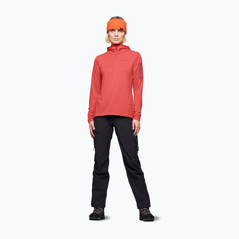 Bluza trekkingowa damska NORRONA Falketind Warm1 Hood deep sea coral/baked apple 2