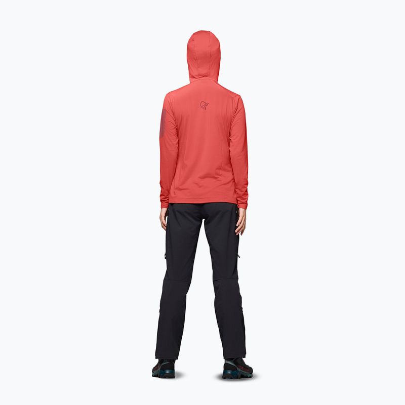 Bluza trekkingowa damska NORRONA Falketind Warm1 Hood deep sea coral/baked apple 3