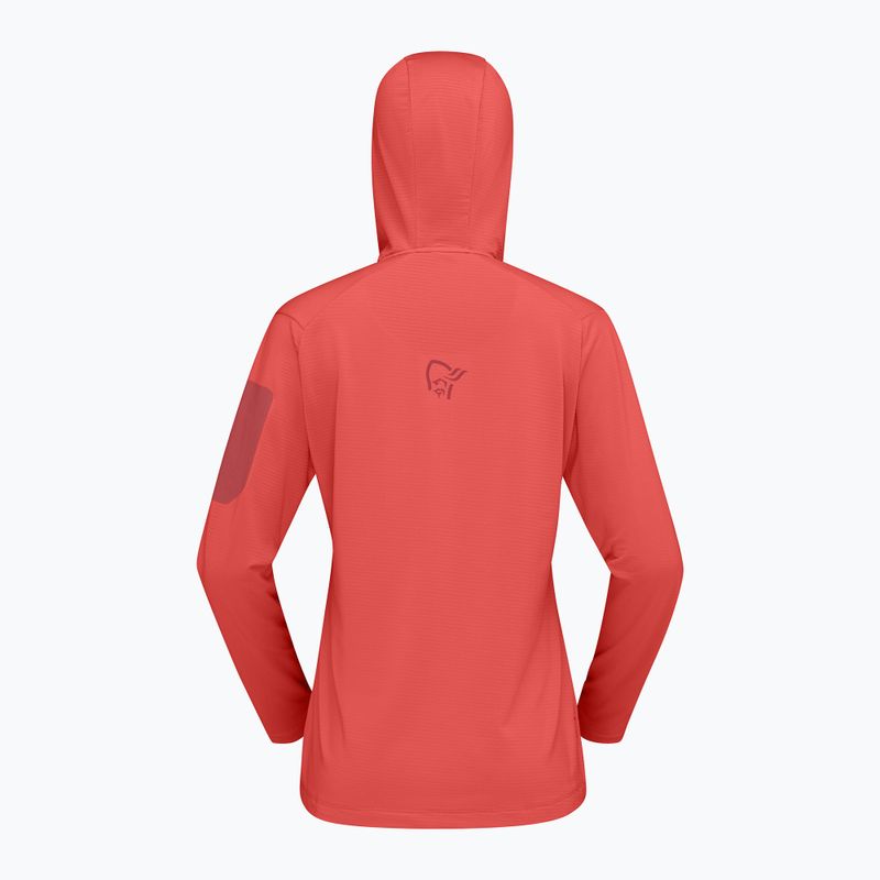 Bluza trekkingowa damska NORRONA Falketind Warm1 Hood deep sea coral/baked apple 6