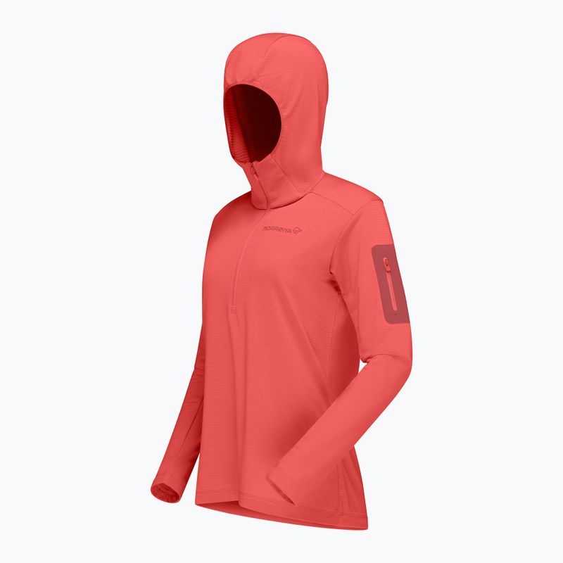 Bluza trekkingowa damska NORRONA Falketind Warm1 Hood deep sea coral/baked apple 7