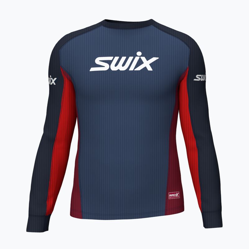 Longsleeve termoaktywny męski Swix Racex Bodyw dark navy/rhubarb red