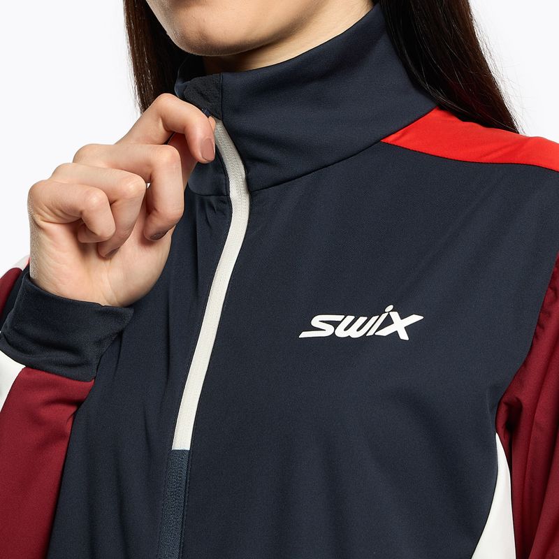 Kurtka softshell damska Swix Cross dark navy/rhubarb red 4