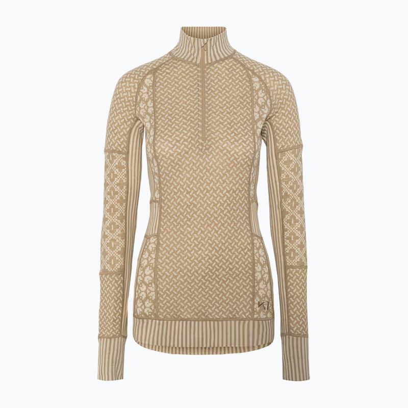 Bluza termoaktywna damska KARI TRAA Smekker Half Zip mocha 3