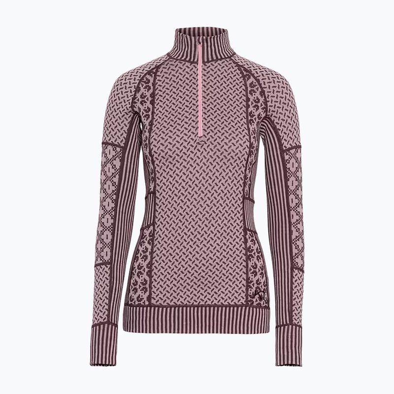 Bluza termoaktywna damska KARI TRAA Smekker Half Zip cocoa powder 4