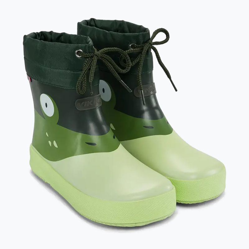 Kalosze dziecięce Viking Alv Barefoot Paw Print light green/green 3