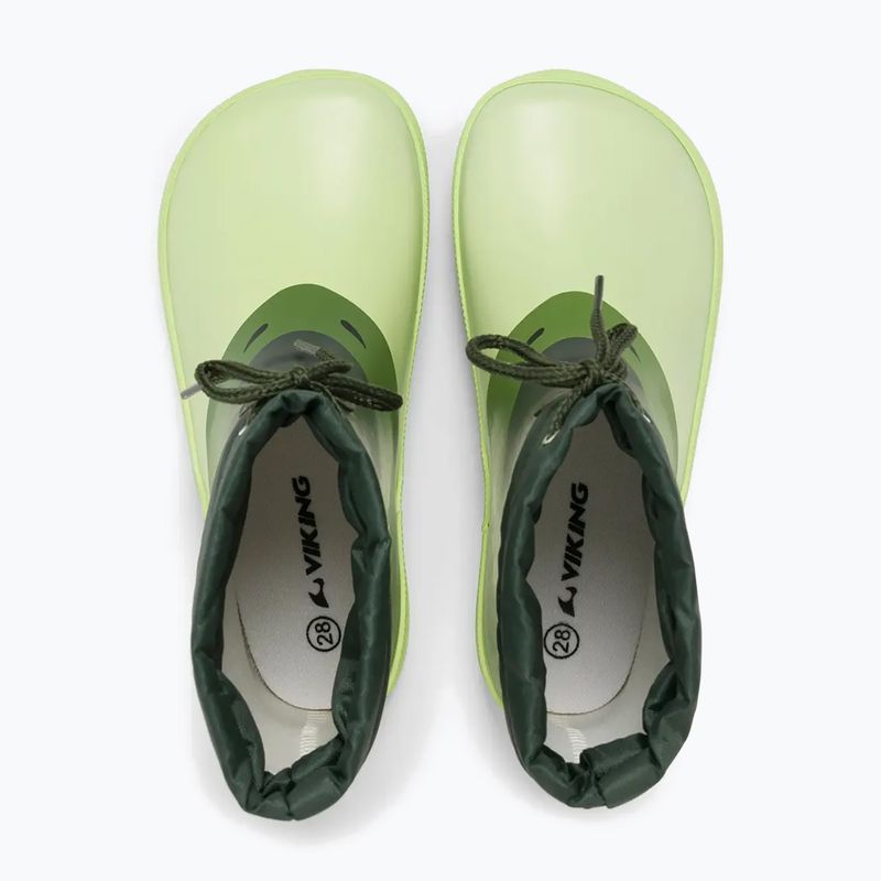 Kalosze dziecięce Viking Footwear Alv Barefoot Paw Print light green/green 12