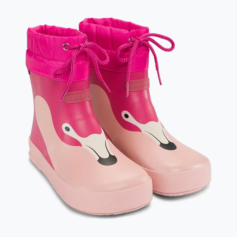 Kalosze dziecięce Viking Footwear Alv Barefoot Paw Print light pink/magenta 10