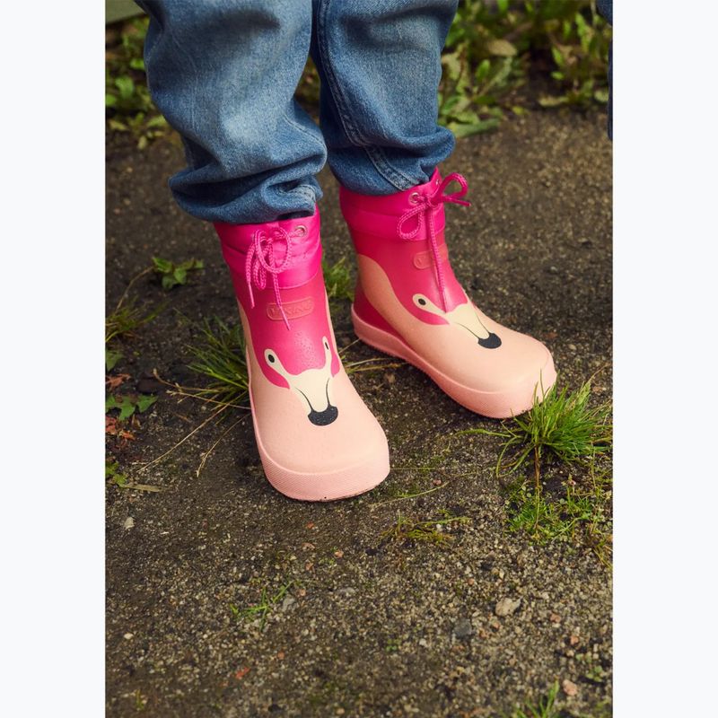 Kalosze dziecięce Viking Footwear Alv Barefoot Paw Print light pink/magenta 14