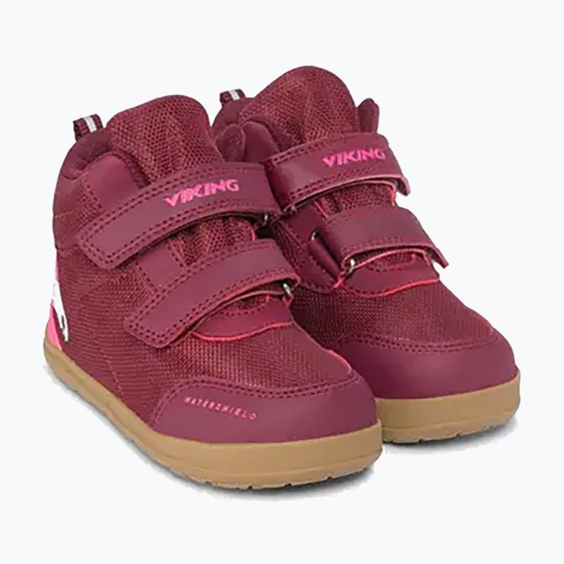 Buty barefoot dziecięce Viking Footwear Alv Barefoot Mid 2V Waterproof burgundy 10