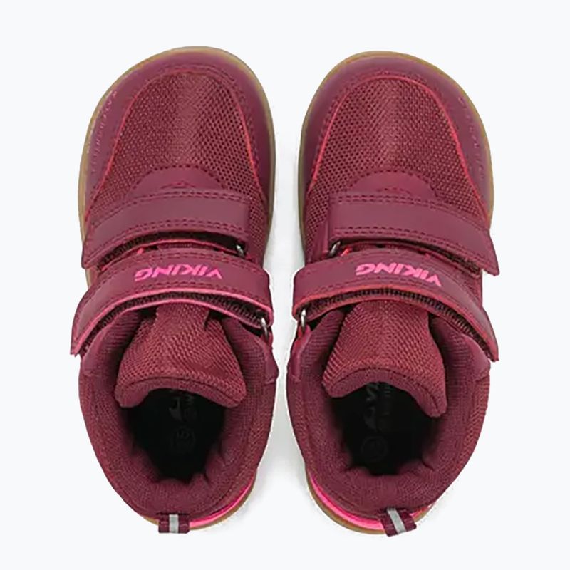 Buty barefoot dziecięce Viking Footwear Alv Barefoot Mid 2V Waterproof burgundy 13