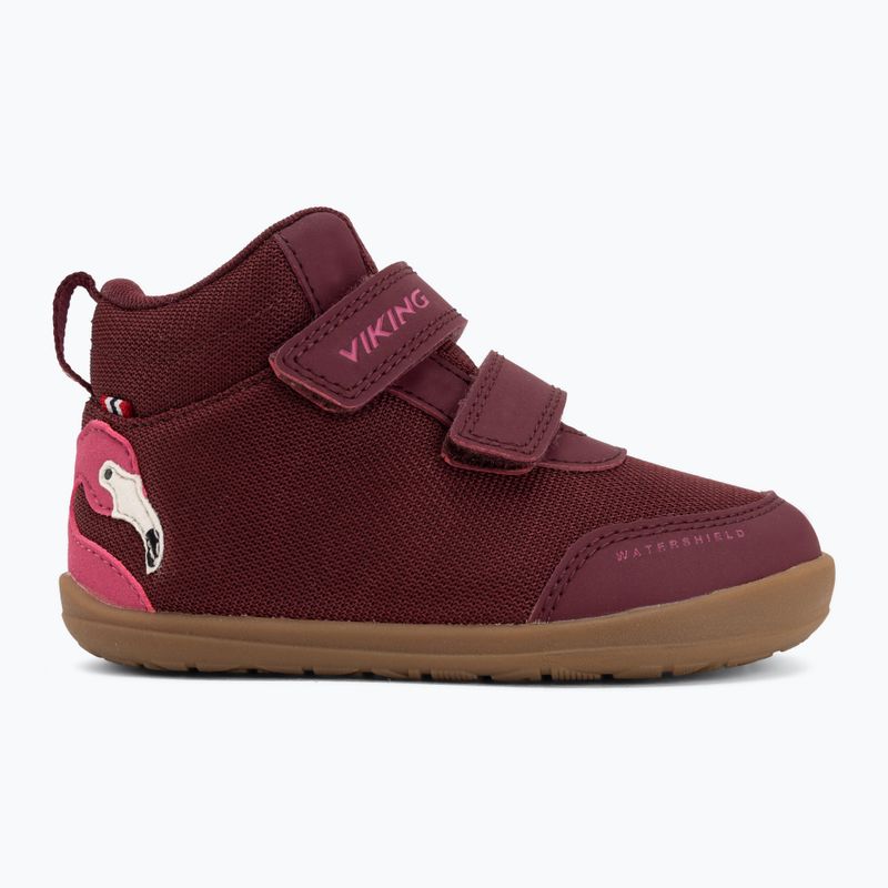 Buty barefoot dziecięce Viking Alv Barefoot Mid 2V Waterproof burgundy 2