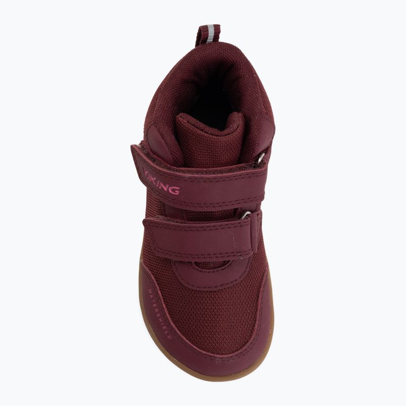 Buty barefoot dziecięce Viking Alv Barefoot Mid 2V Waterproof burgundy 5