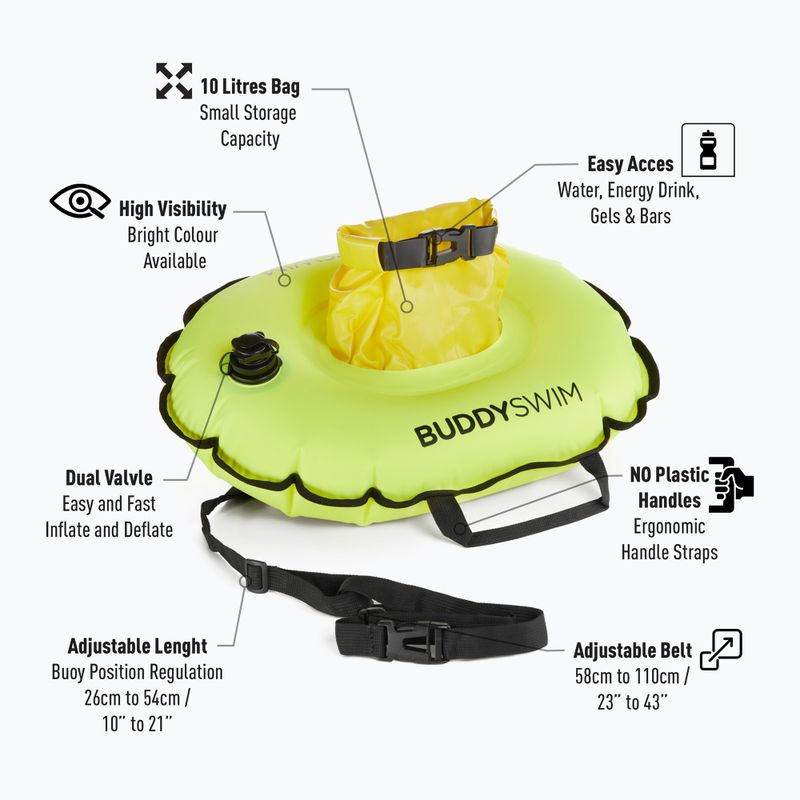 Bojka asekuracyjna BuddySwim Hydrastation 10 l yellow 3