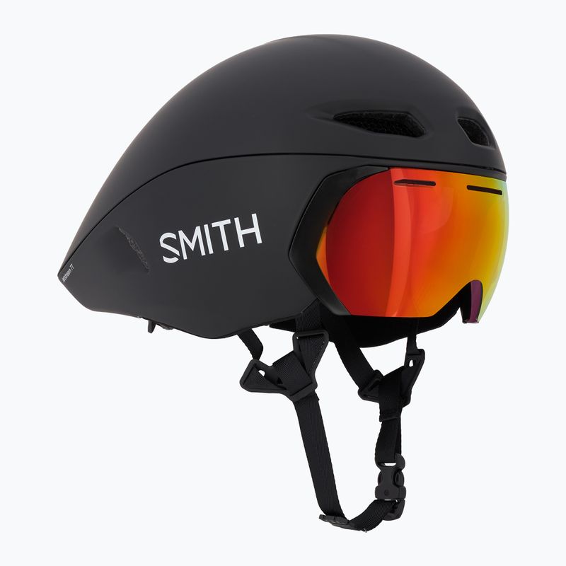 Kask rowerowy Smith Jetstream TT matte black/chromapop red mirror/clear