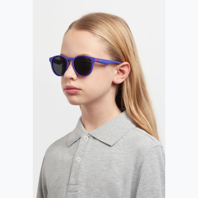 Okulary przeciwsłoneczne dziecięce Polaroid PLD 8048/S lilac violet/grey polarized 7