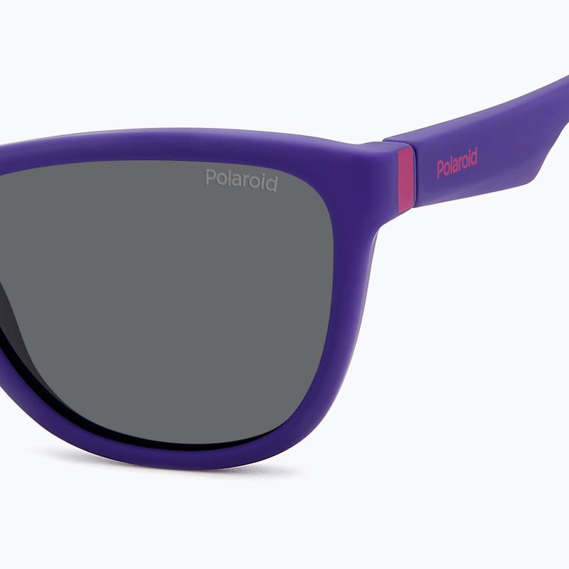 Okulary przeciwsłoneczne dziecięce Polaroid PLD 8056/S matte violet/grey polarized 5