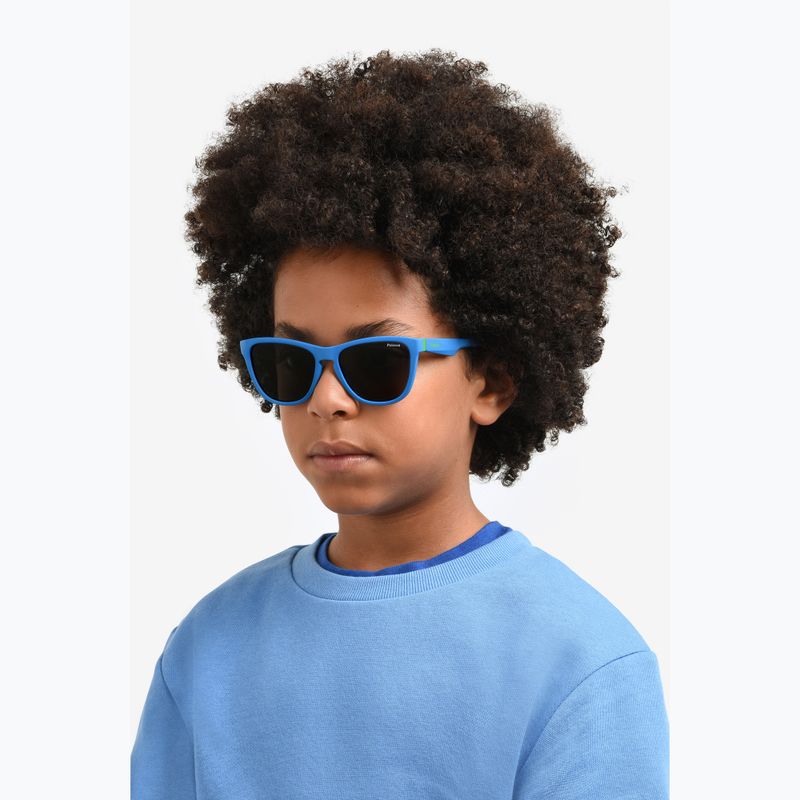 Okulary przeciwsłoneczne dziecięce Polaroid PLD 8056/S matte blue/grey polarized 7