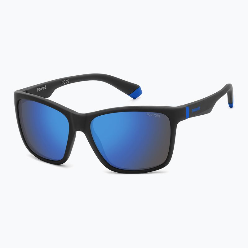 Okulary przeciwsłoneczne dziecięce Polaroid PLD 8057/S matte black/blue mirror polarized 2