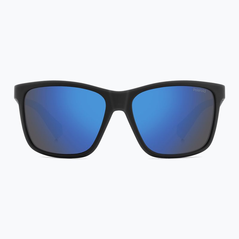 Okulary przeciwsłoneczne dziecięce Polaroid PLD 8057/S matte black/blue mirror polarized 3