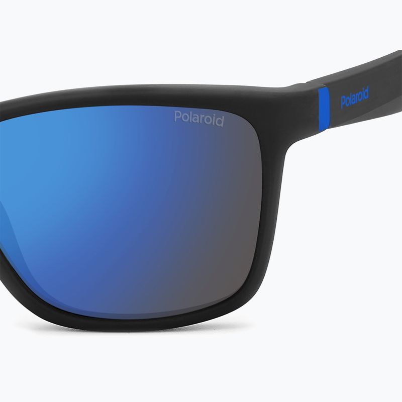 Okulary przeciwsłoneczne dziecięce Polaroid PLD 8057/S matte black/blue mirror polarized 5
