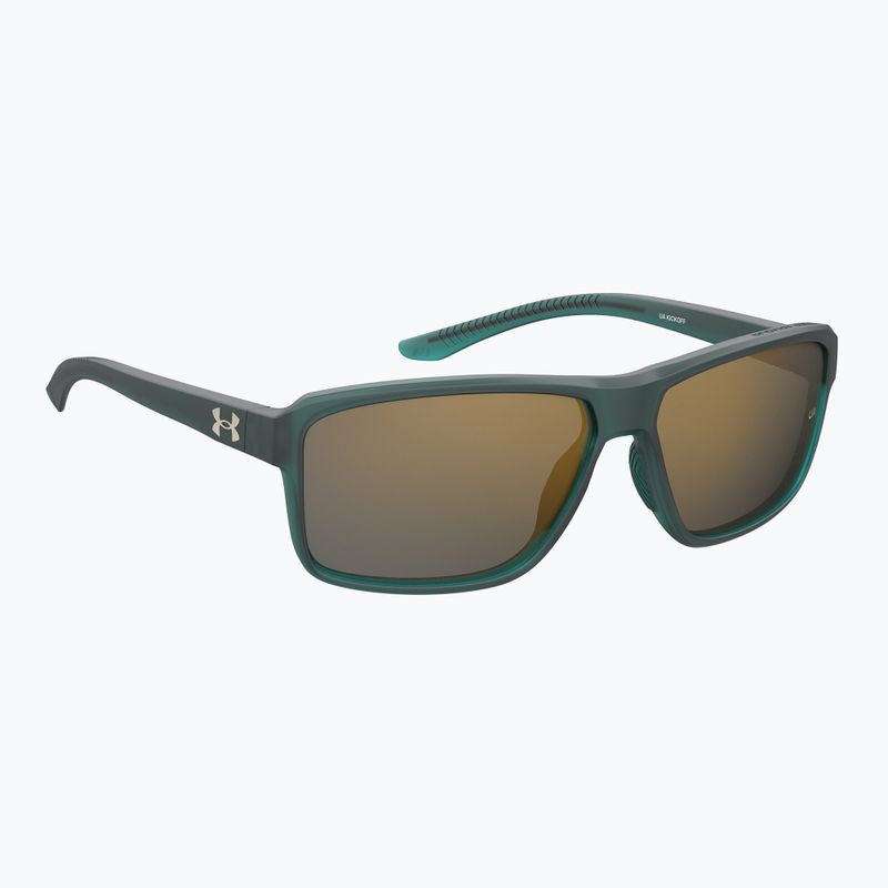 Okulary przeciwsłoneczne męskie Under Armour Kickoff S3 crystal teal/copper mirror
