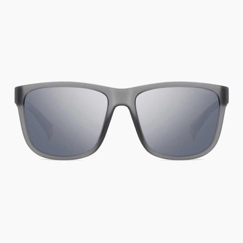 Okulary przeciwsłoneczne męskie Polaroid PLD 2155/S matte grey/grey silver mirror polarized 3